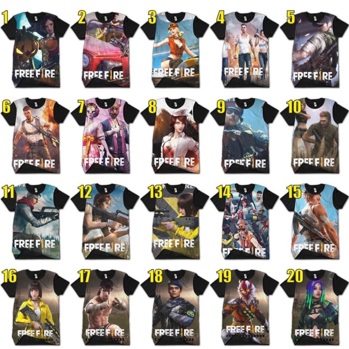 Kaos Free Fire Kaos FF Kaos Game Free Fire Uniq MURAH MERIAH