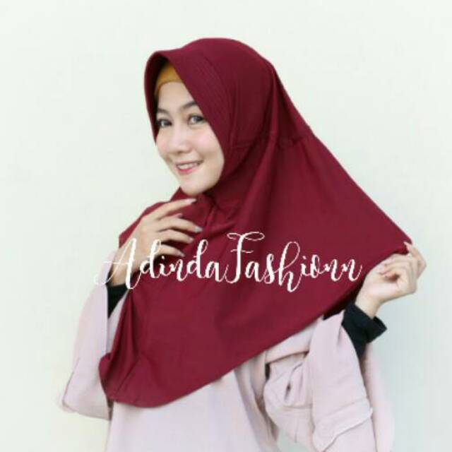 𝐁𝐘 𝐀𝐃𝐈𝐍𝐃𝐀 Jilbab serut jokowi polos hijab instant adiba Factory Outlet