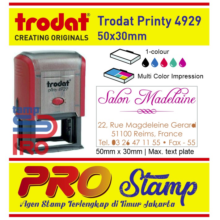 

Stempel Warna Otomatis Custom Design Trodat 4929 (Ukuran 50x30 mm)