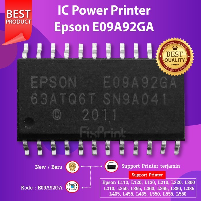 IC Power Epson E09A92GA Type L110 L120 L121 L210 L220 L300 L310 L350 L355 L360 L365 L380 L385 L405 L485 L550 L555 L565