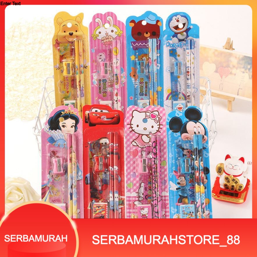 

Murah Stationery Alat Tulis set 5 in 1 Karakter Murah Kartun Souvenir Pesta Ulang Tahun