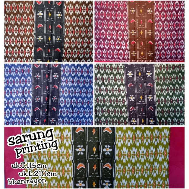 Sarung goyor dewasa  bahan rayon sarung printing bahan lrmbut