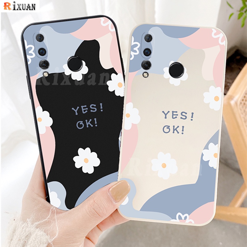 Fashion Daisy Soft Case for Huawei Y7A Y6P 2020 Nova 7i 3i 5T Y9 Prime 2019 Y9S Keep Smiling Chrysanthemum YES OK Pattern Soft Silicone Matte Phone Cover Rixuan