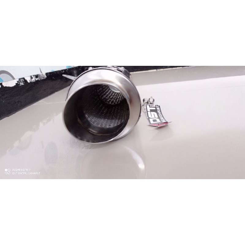 Knalpot racing original DST Racing M1 long carbon inlet 50mm silincer only knalpot motor racing universal-5