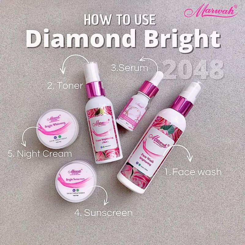 SKINCARE MARWAH DIAMOND BRIGHT - paket glowing