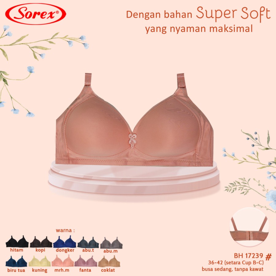 Bh Bra Sorex Busa Tanpa Kawat Super Soft 17238 17239