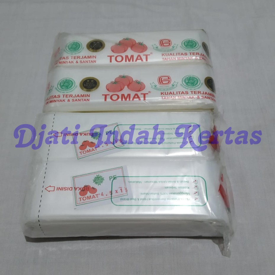 DISKON NIH!!! ( PE - TOMAT Uk 4.5 x 15 ) PLASTIK SERBAGUNA / PLASTIK ES BATU/2BUNGKUS