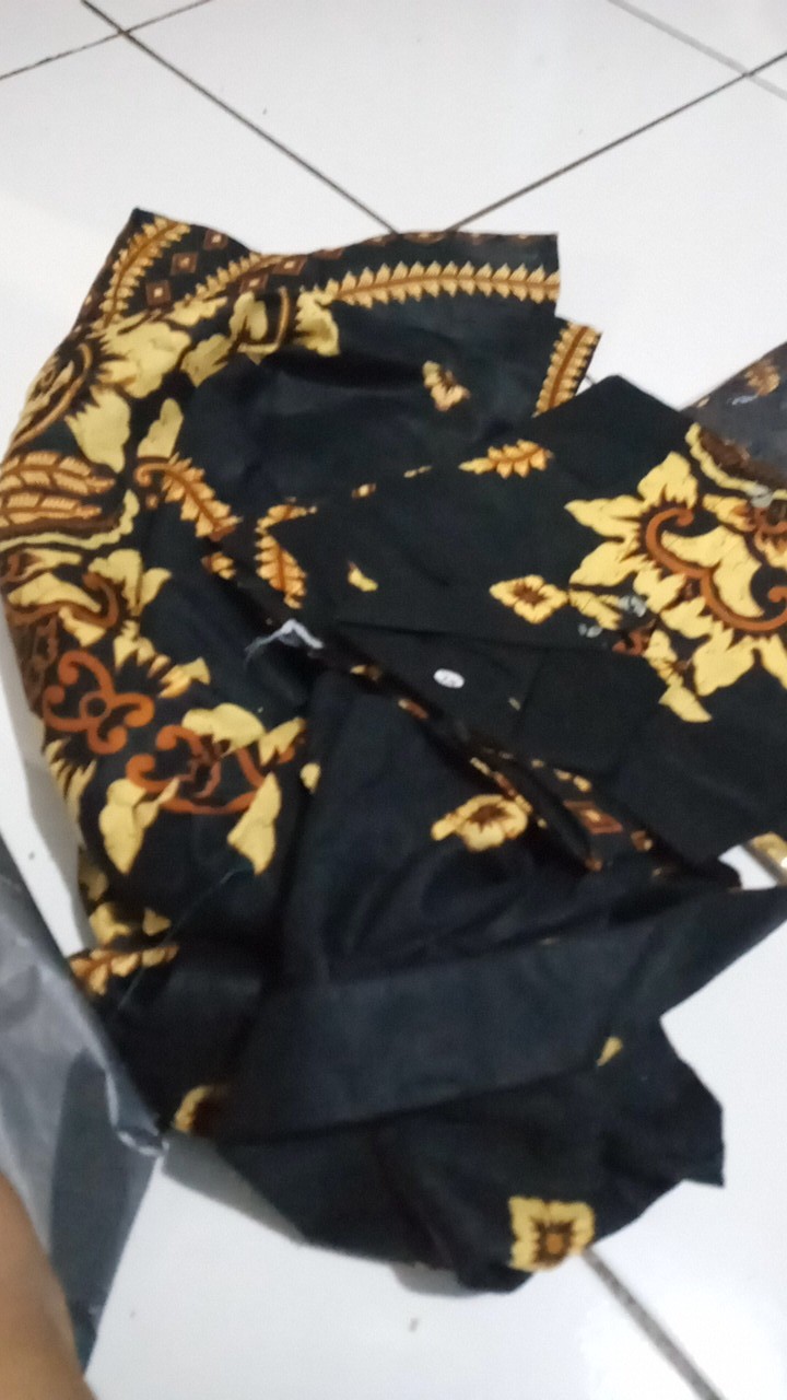 Batik Couple Keluarga Sania Ruffle Ori Ndoro Jowi Dnt Motif Sakura Merahh