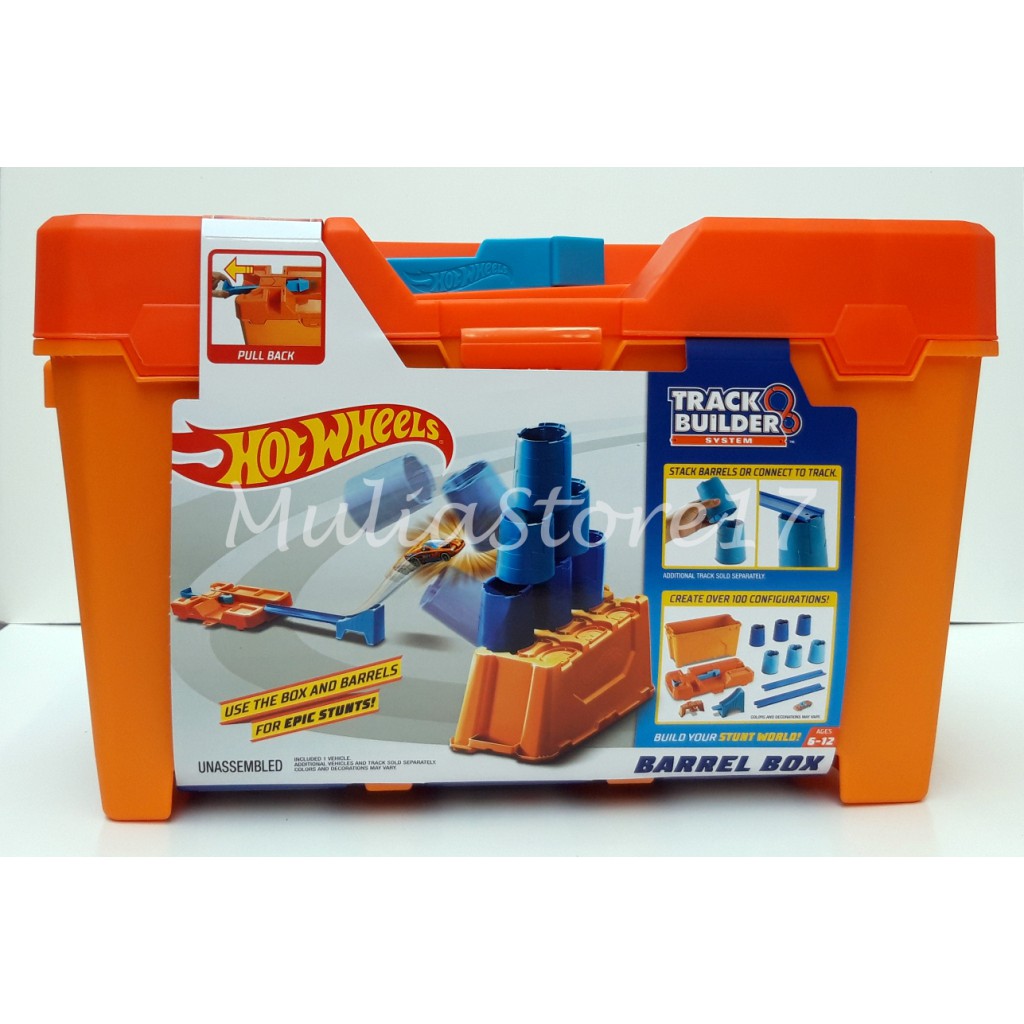 hot wheels action track builder barrel and stunt box