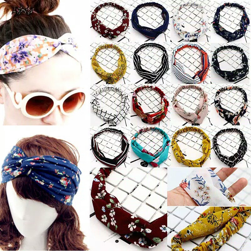 Bandana Wanita Ala Korea Lady Fashion Motif Cantik / Women Headband