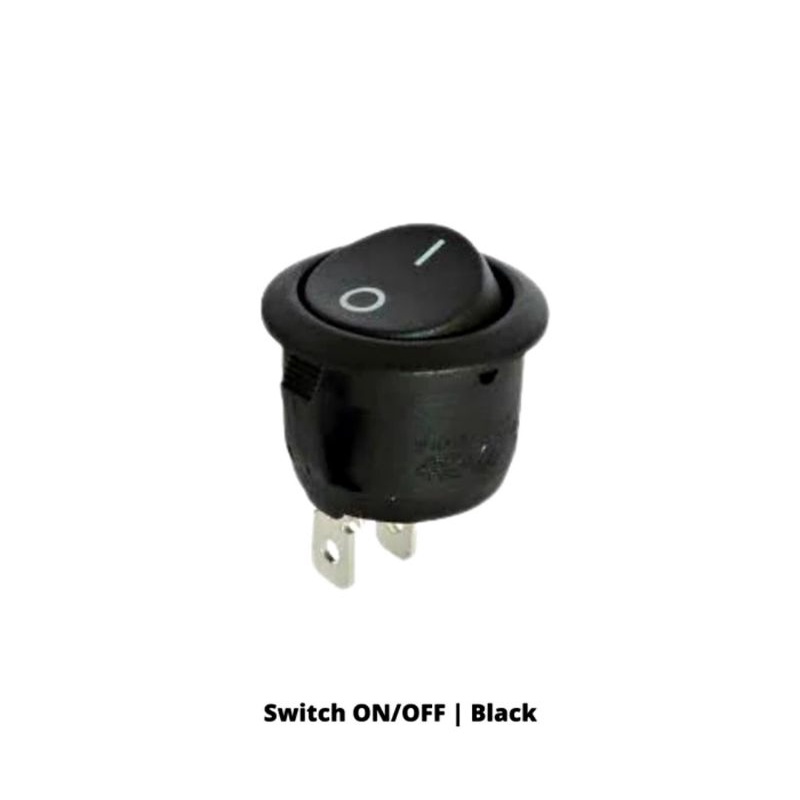 ( Harga Per Pcs )Saklar On / Off Bulat Hitam dan Putih / Switch On / Off / Saklar Lemari / Saklar motor / Saklar Kitchen Set