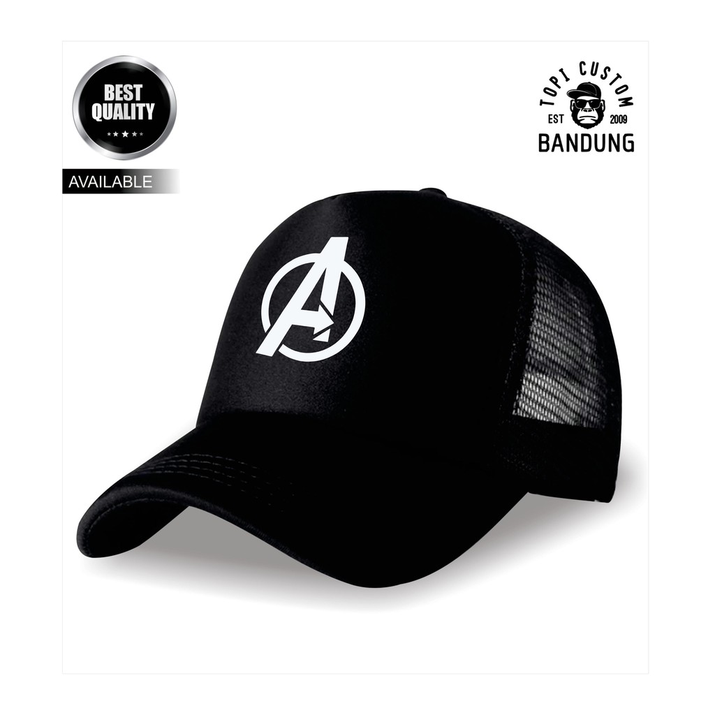 Topi Trucker AVENGERS Pria Wanita Topi Jaring Jala AVENGERS Trucker Cap Bisa Tulis Nama Bisa COD Gratis Masker Original High Premium Quality