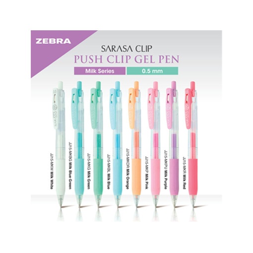 

Zebra Sarasa Clip Milky Series 0,5mm Warna PASTEL