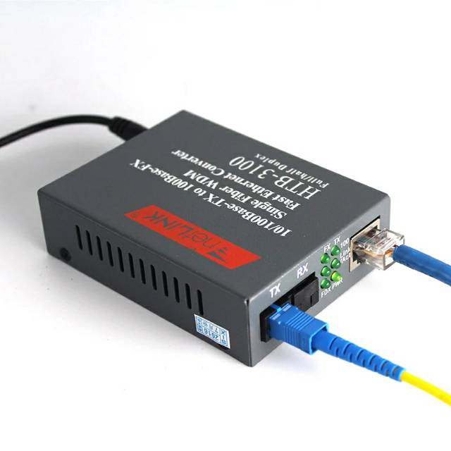 Konverter FO Fiber Optic HTB-3100 1 Pasang A dan B Media Converter Optic optik to LAN