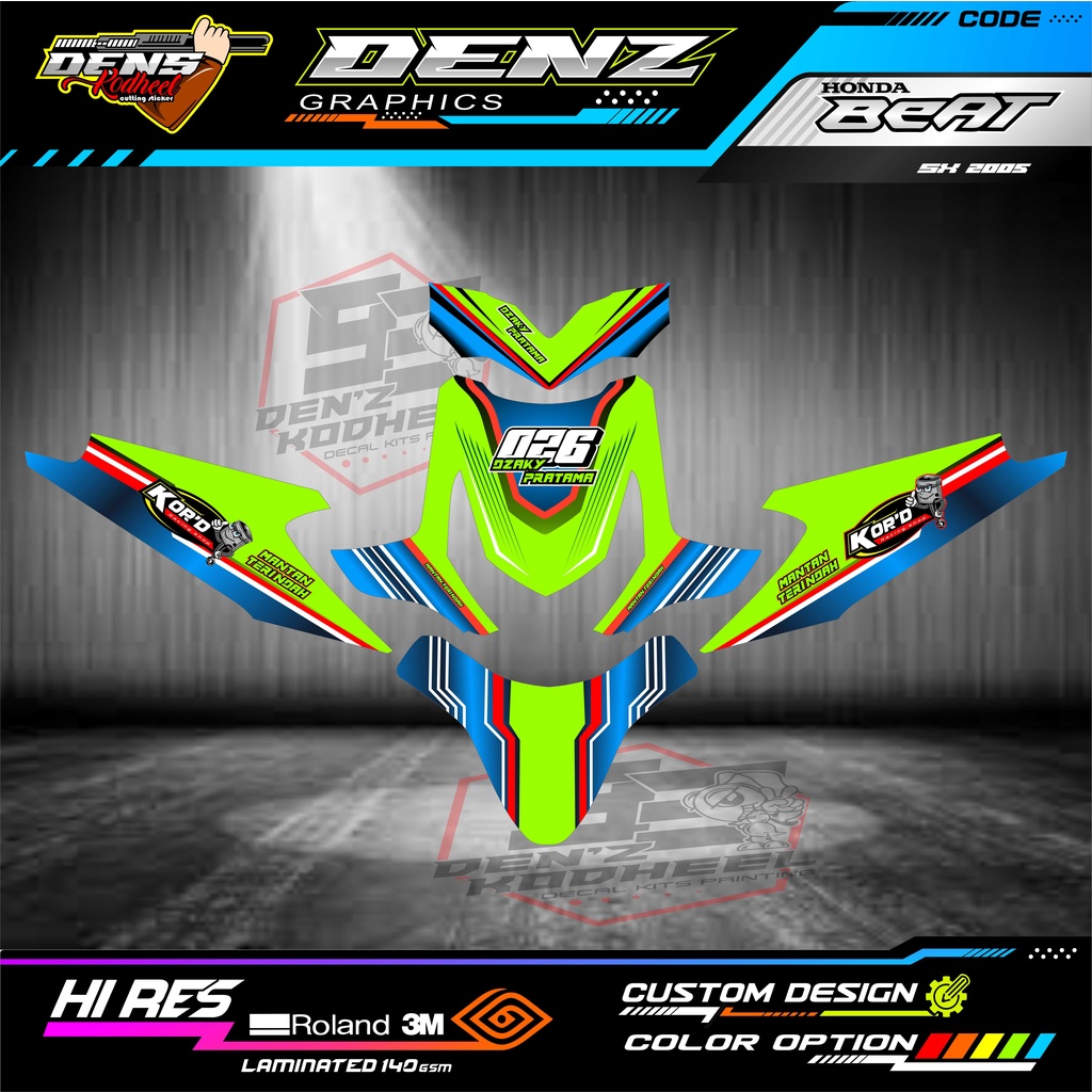 DECAL STICKER HONDA BEAT FREE FULL CUSTOME NO NAMA SPONSOR FULL BODYE MOTOR