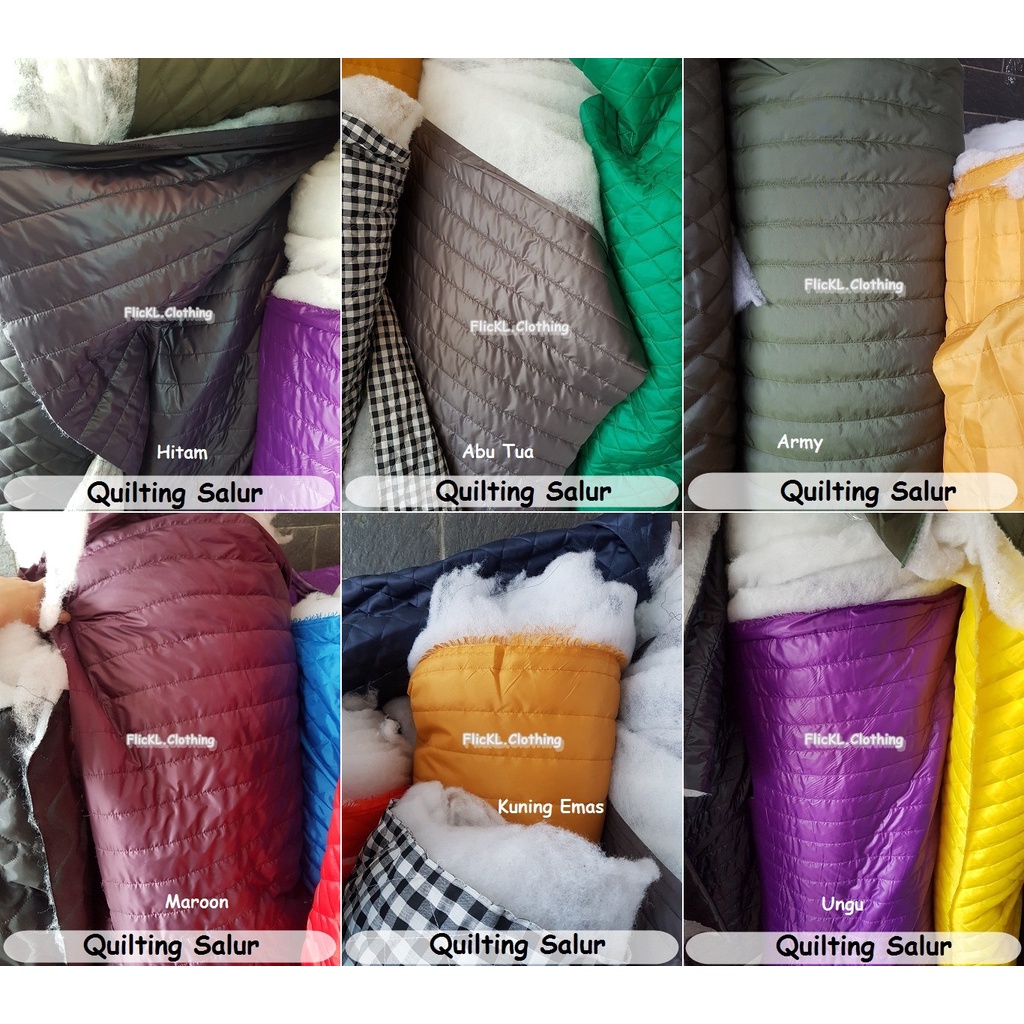 Bahan Kain Quilting Salur Parasut Dakron Quilting Vertikal Parasut Quilting Salur Vertikal