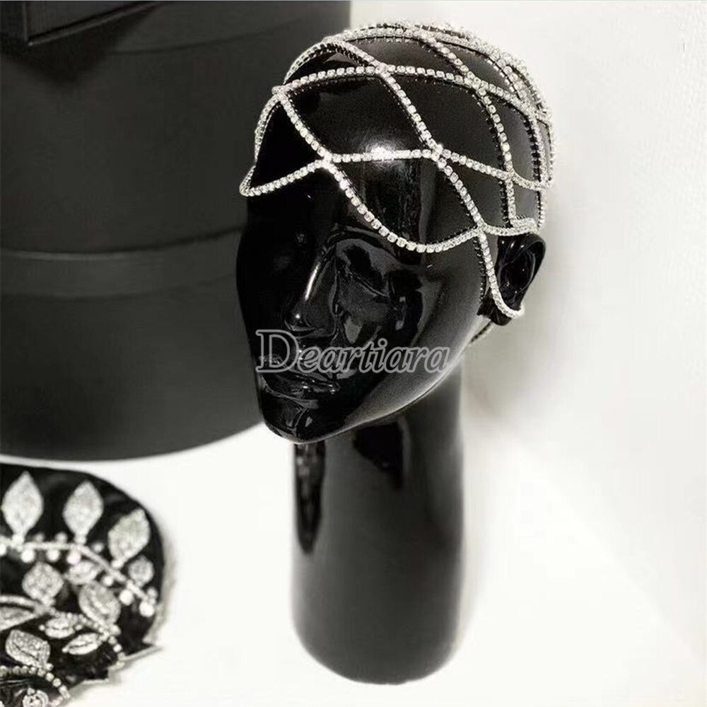 Fashionable Mesh Rhinestone Hair Chain Temperament Multi-layer Full Diamond Hair Accessory