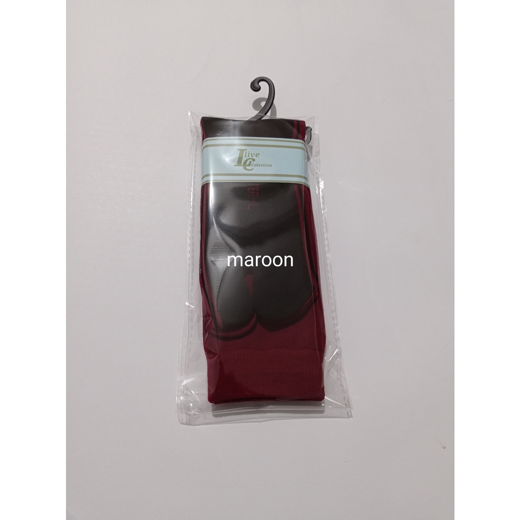kaos kaki warna jempol telapak hitam/kaos kaki muslimah-maroon pack