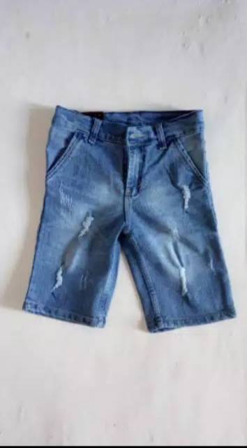 Celana pendek anak tanggung jeans stret melar usia 9-11 thn