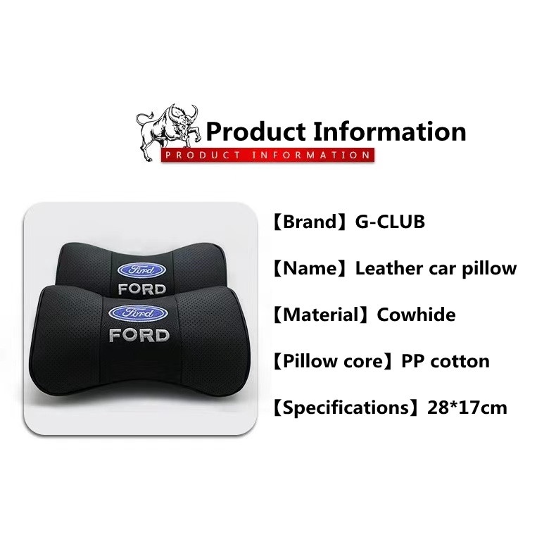 G-club Bantal Sandaran Kepala Bahan Kulit breathable Untuk Ford