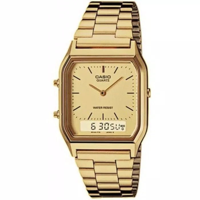 (BISA COD)JAM TANGAN MURAH CASIO AQ230 / AQ-230 VINTAGE ANALOG DIGITAL TERBARU DAN KEKINIAN