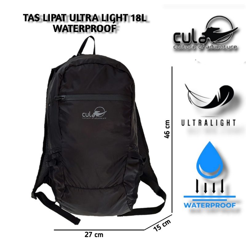 Tas Punggung Lipat Outdoor Waterproof / Daypack Waterproof 18L CULA