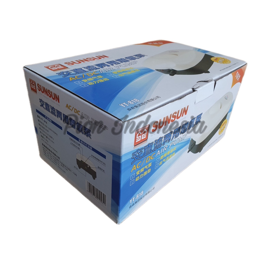 SUNSUN YT-818, AC/DC Air Pump, Aerator / Pompa Udara AC DC YT818