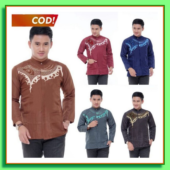 Samase Koku Basic Baju Koko Kurta Pakaian Pria Fashion Muslim Pria Dewasa Lengan Pendek | U-024P Pro