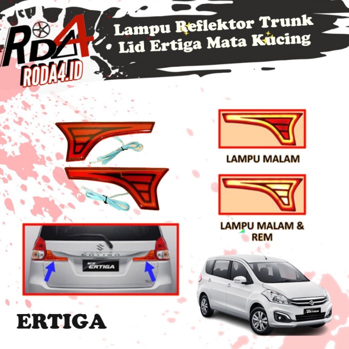 TrunkLid Ertiga New Paket Lampu Reflektor Belakang Trunk Lid Carbon