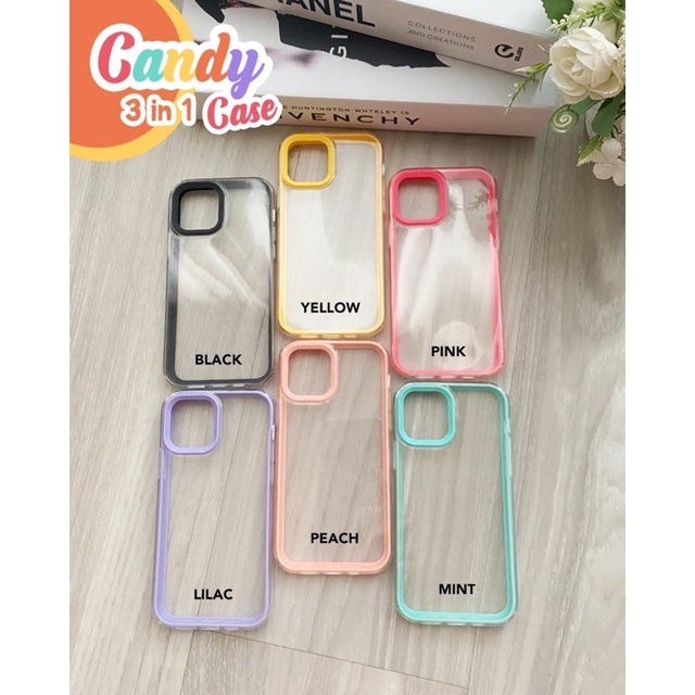 CASE IPHONE 12 PROMAX 12PRO 12 11PROMAX 11 11PRO X XS XR XSMAX SOFTCASE 3in1 CANDY FULL PROTECT