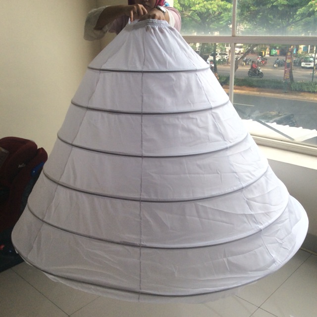 PLAT GRADE A Peticoat Pengembang Gaun Kawat Gaun Ring 6 D 130cm Quality No. 1 Petticoat