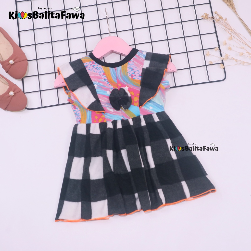 Dress Marion 6-18 Bulan / Dres Kensi Lengan Pendek Anak Perempuan Bayi Gaun Pesta Murah Import