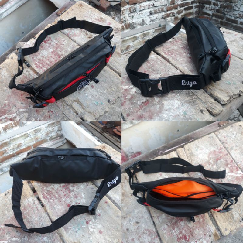 Erigo Waist Bag Pria Waterproof Anti Air Tas Selempang Pinggang Premium Murah