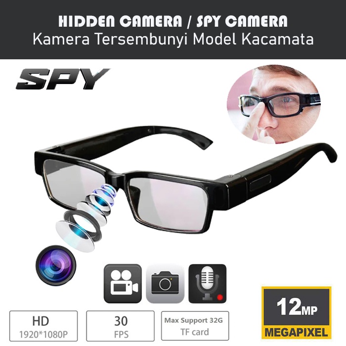 Jual Spy Camera Eyeglasses Full Frame 12Mp HD1080P Hidden Camera