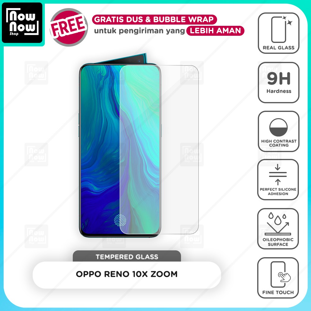 Tempered Glass Anti Gores Oppo Reno 10X Zoom Screen Guard Protector 9H Kaca Temperglass