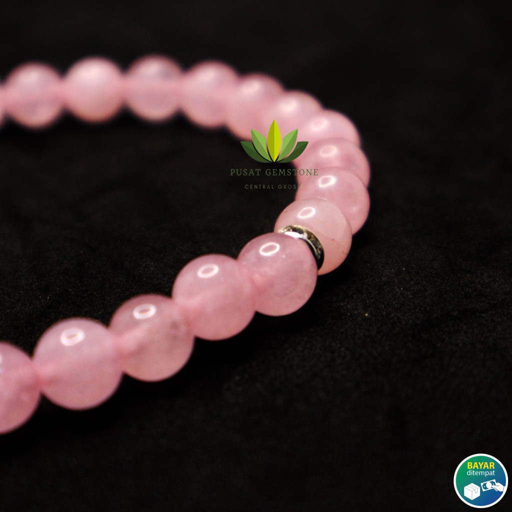 Tasbih Batu Rose Quartz Pink Natural 33 Butir