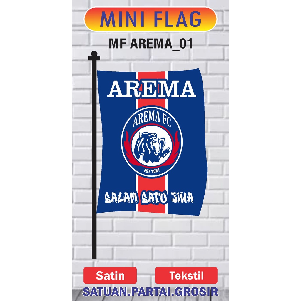Bendera Arema/MiniFlag Arema/Cetak Bendera Murah/Cetak MiniFlag Murah