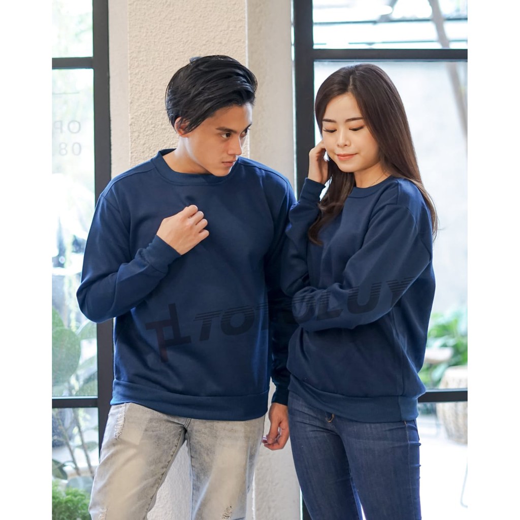 MUKZHOP - COUPLE SWEATER JUMPER / BASIC POLOS / GOOD QUALITY / NAVY