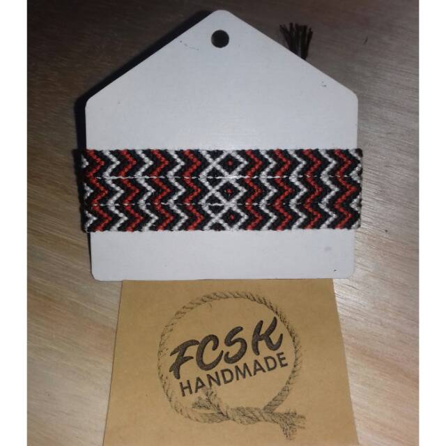 Friendship Bracelet | Gelang Rajut | Gelang Benang | Gelang Etniq | Gelang Anyam - Motif Pita Tengah