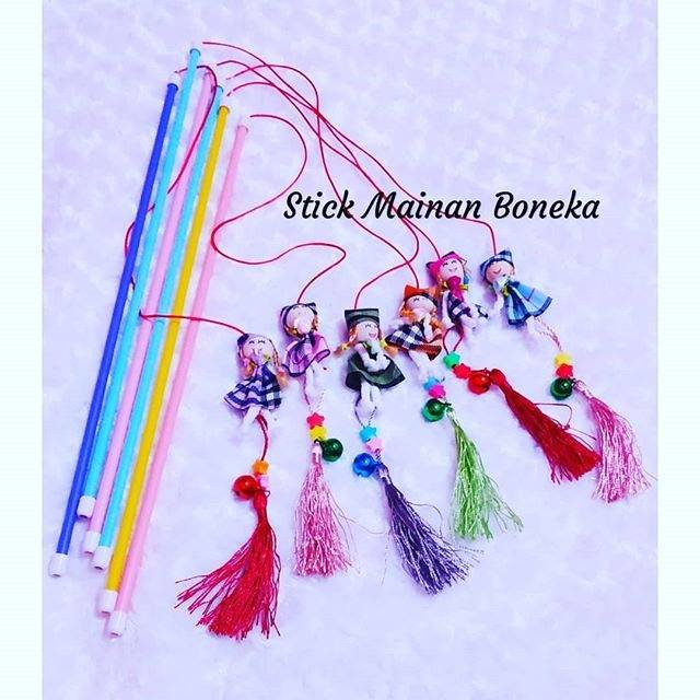 Stick mainan kucing 12pcs isi campur model tongkat teaser cat toys