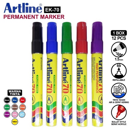 ( Ecer ) SNOWMAN ARTLINE 70 - SPIDOL PERMANEN - PERMANENT MARKER BG12 / G12 WHITE / JUMBO 500 HITAM BIRU MERAH - RED BLUE BLACK / PAINT MARKER SILVER