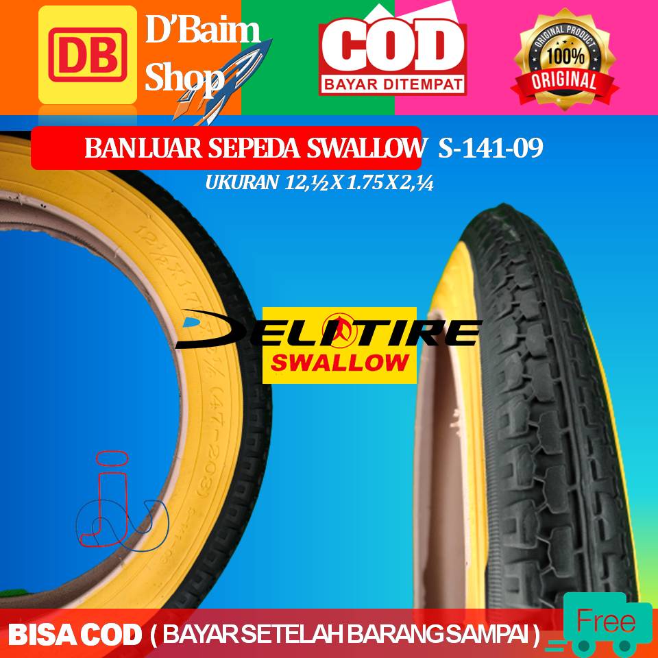 Ban luar Sepeda Swallow S-141-09 Ring 12,5 Ban Sepeda Murah