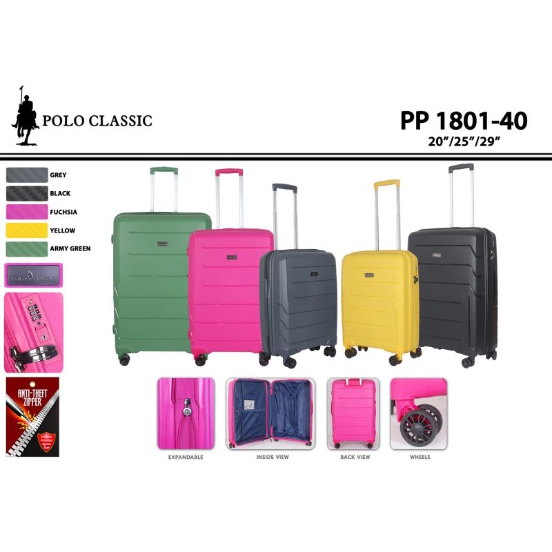 koper polo classic EXPANDING Anti pecah, classic 1801/1901 Bagasi size - cabin size