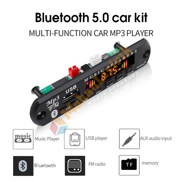 Modul Decoder Kit Player MP3 Bluetooth Aux FM TFcard EQ Remot