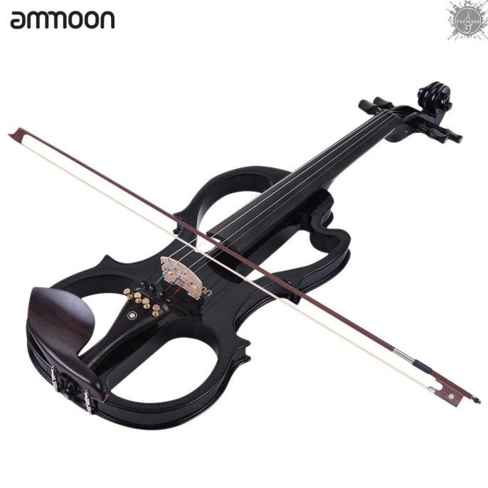 Ammoon Ve-201 Biola Elektrik Full Size 4/4 Bahan Kayu Maple Ebony