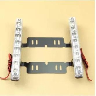 LJR LAMPU DRL 8 LED LAMPU SIANG MOBIL ISI 2 PCS SINAR PUTIH