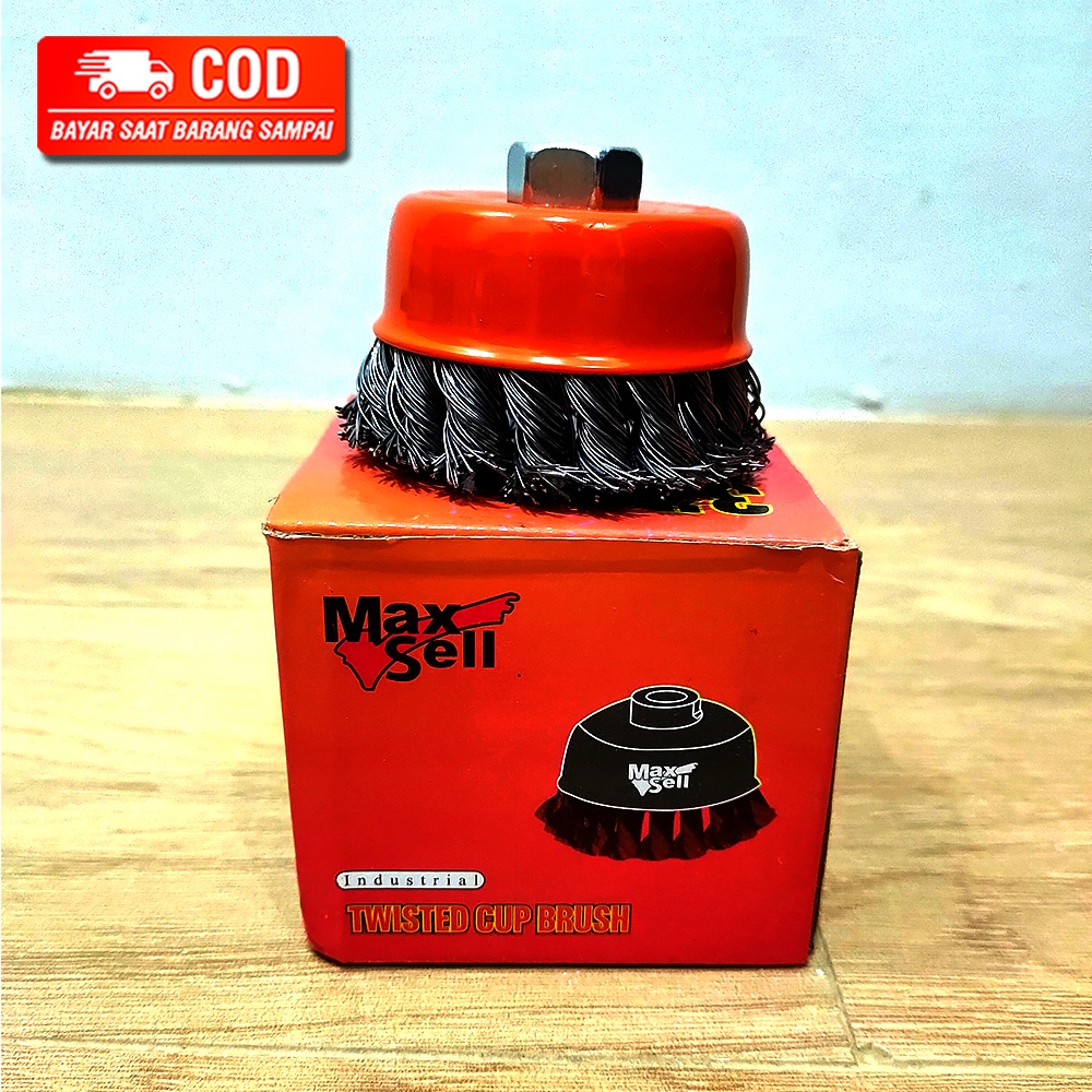 SIKAT KAWAT MANGKOK KEPANG GERINDA / POLISHING CUP BRUSH KEPANG 3 INCH X M 10