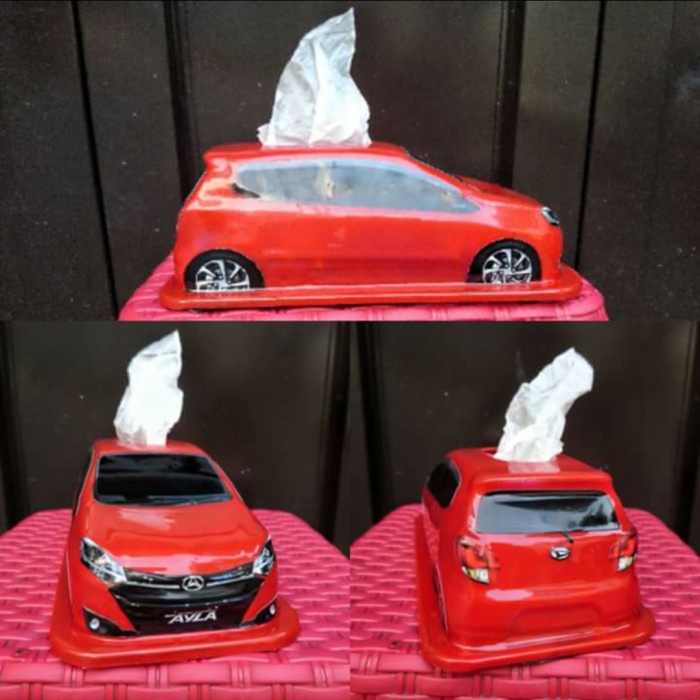 Tempat Tissue Mobil Miniatur New Ayla -daihatsu