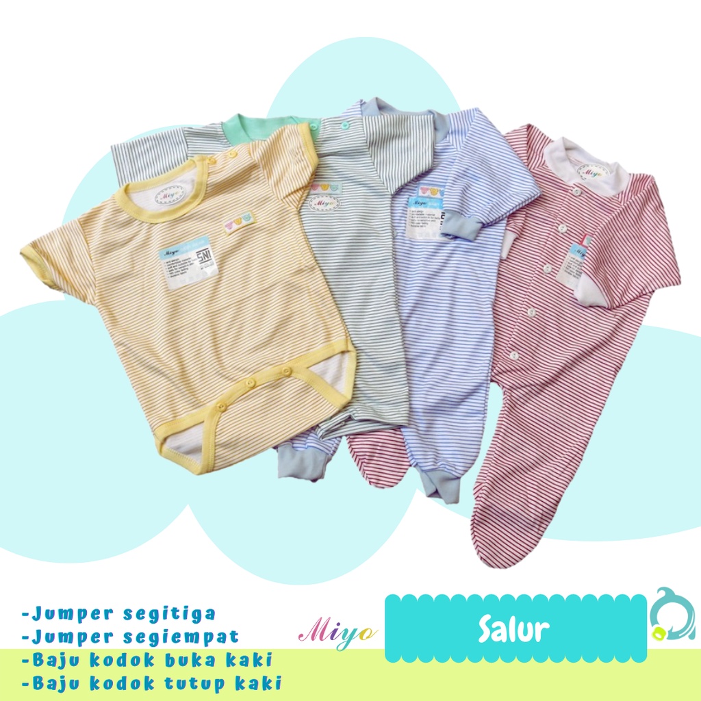 MIYO (Salur) ( 1 pcs / satuan )  Jumper / Baju kodok buka kaki / tutup kaki / Sleepsuit