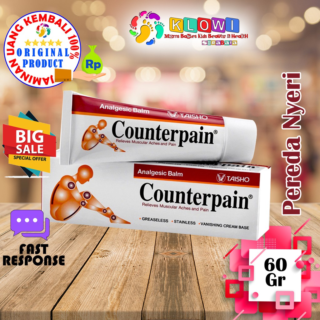 100% Original - Counterpain 60 Gram Krim Pereda Nyeri